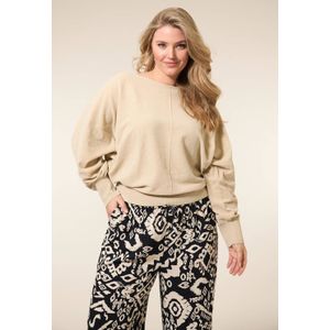 Miss Etam Plus pullover zand fijn gebreid