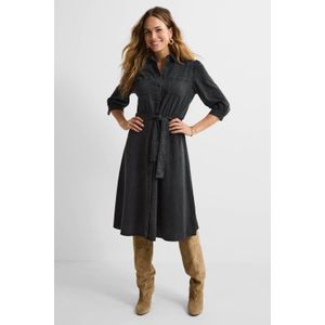 Anytime denim overhemdjurk met naaddetail grijs