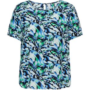 ONLY CARMAKOMA blousetop CARNOVA met all over print blauw/groen/ecru