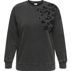 ONLY CARMAKOMA sweater grijs met pailletten