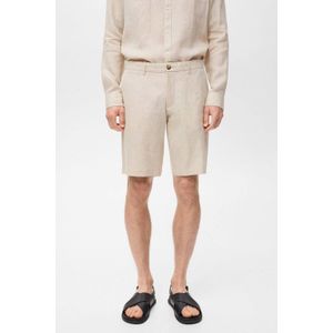 Mango Man linnen regular bermuda short ecru