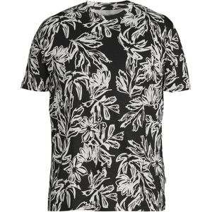 JACK & JONES PLUS SIZE regular fit T-shirt JORLAFAYETTE Plus Size met all over print black