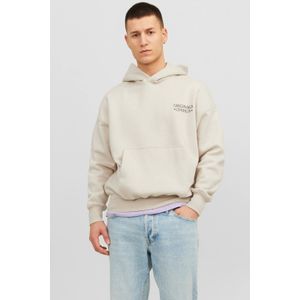 JACK & JONES ORIGINALS hoodie JORGRACIA met backprint ecru