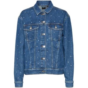 VERO MODA VMTESSA spijkerjasje met strass steentjes medium blue denim