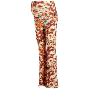 LOVE2WAIT high waist flared broek met all over print oranje/brique/groen