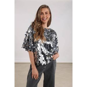 Nukus Top grijs (Maat: XS) - Halslijn: Ronde hals,