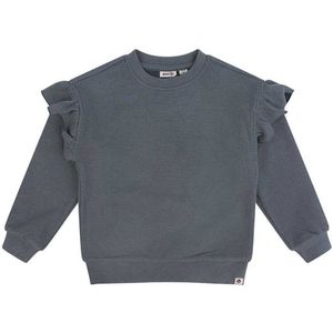 Daily7 sweater met ruches blauwgrijs