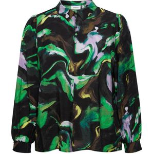 Simple Wish blouse met all over print zwart/ groen/ paars