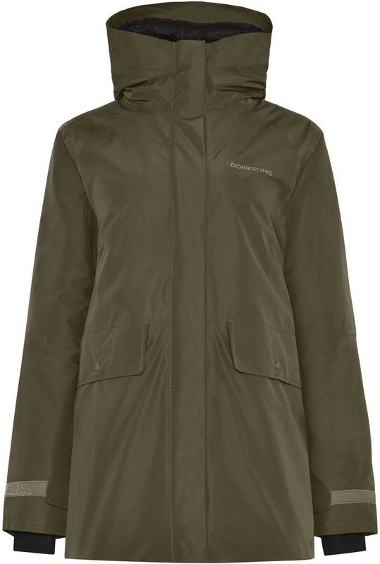 Didriksons Womens Tuva Parka Winterjack (Dames |olijfgroen |waterdicht)