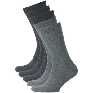 anytime sokken biologisch katoen - set van 5 grijs