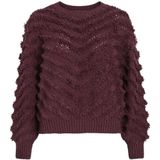 VILA trui met wol donkerrood