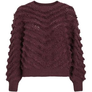 VILA trui met wol donkerrood