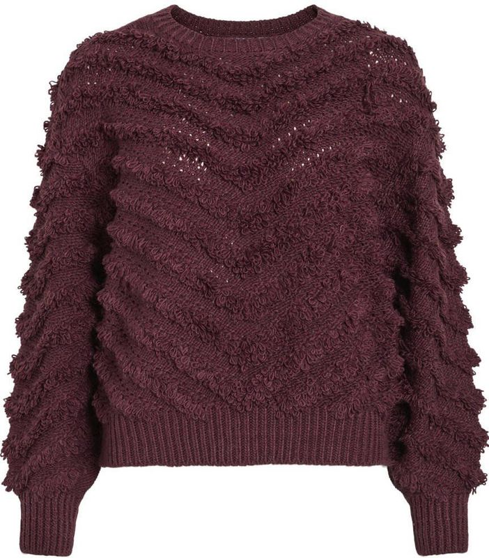 VILA trui met wol donkerrood