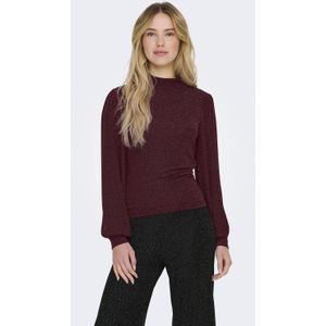 ONLY top met col met glitter donkerrood
