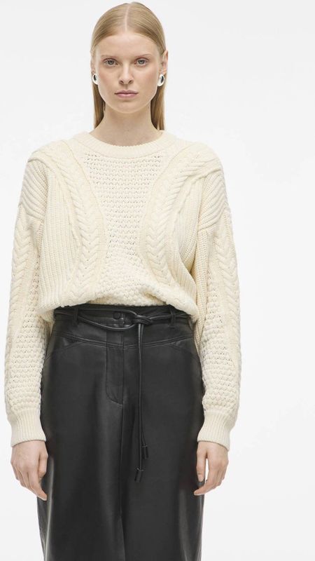 Rouge Edit - Roumicala LS O-Neck Knit - Gebreide Trui - Beige