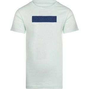 No Way Monday T-shirt met logo lichtblauw