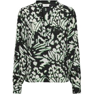 JDY JDYLESLEY blousetop met all over print zwart/wit/groen