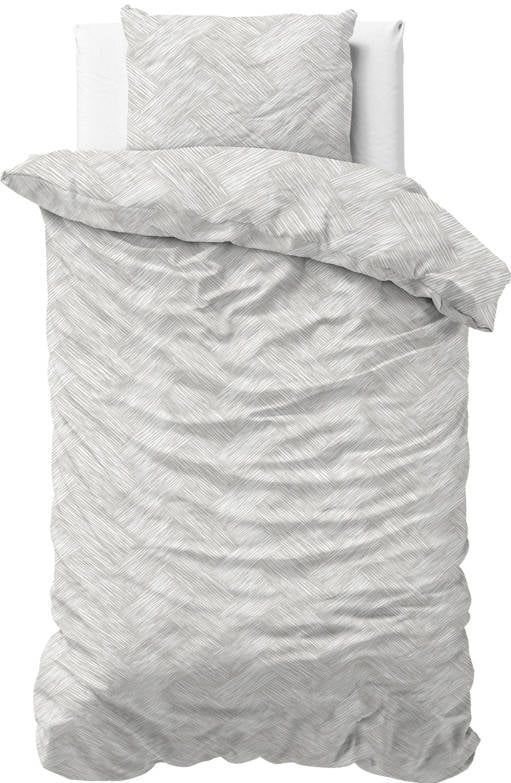 Sleeptime - Dekbedovertrek Rattan - Zilvergrijs - 140x200x220 + 1 Kussensloop 60x70