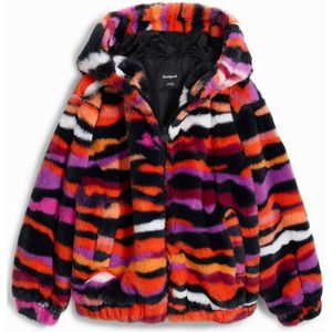 Desigual tussenjas met all over print oranje/paars/roze