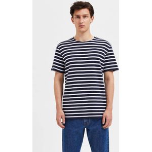 SELECTED HOMME gestreept T-shirt SLHBRIAC donkerblauw