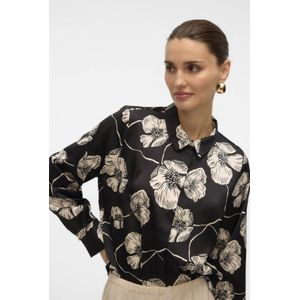 VERO MODA - VMELENA - Blouse - Zwart - Gebloemd
