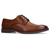 Manfield leren veterschoenen cognac