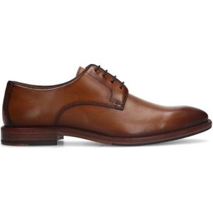 Manfield leren veterschoenen cognac