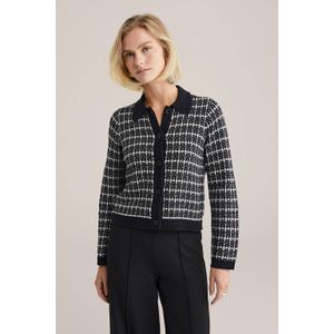 WE Fashion geruit gebreid vest zwart