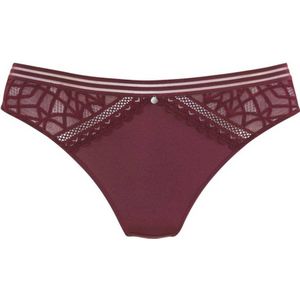 s.Oliver RED LABEL - Beachwear String Milene - Cassis - Met Grafische Kant-inzetten