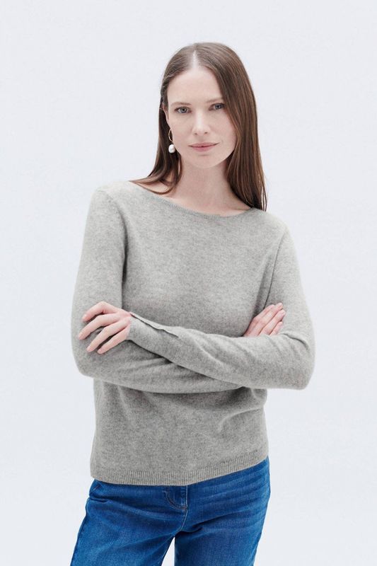Caroll gebreide trui van kasjmier grijs