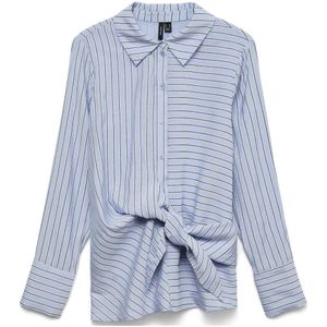 VERO MODA blouse met krijtstreep blauw met lurex