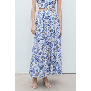 Mango midi rok ecru