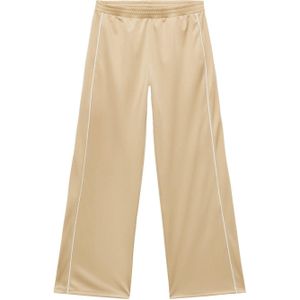 Mango wide leg regular waist joggingbroek camel