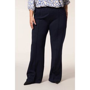 Miss Etam Plus denim wide leg regular waist broek donkerblauw