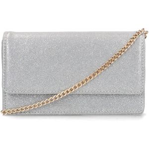 Manfield clutch met glitters zilverkleurig