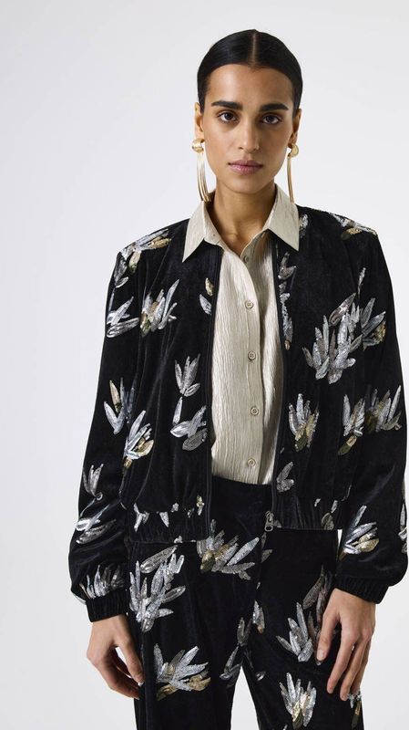 Garcia - K50090 - Jas - Zwart - Met Pailletten - Dames