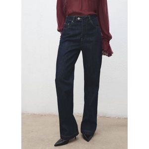 Mango high waist straight leg jeans dark blue denim