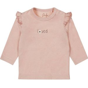 Dirkje baby longsleeve met printopdruk en ruches roze