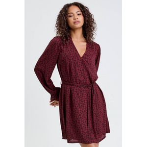 Cache Cache - Korte Jurk - Donkerrood - Lange Mouwen - V-hals