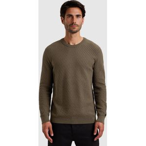 Cast Iron - Pullover - Groen - Crewneck Regular Fit - Katoen Stretch