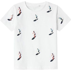 NAME IT MINI T-shirt NMMHELUR met all over print wit/donkerblauw