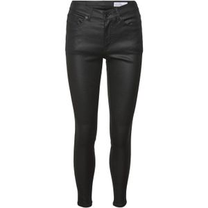 VERO MODA imitatieleren slim fit jeans VMFLASH zwart