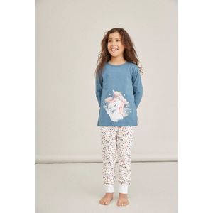 NAME IT KIDS pyjama NKMNIGHTSET blauwgroen/wit/roze