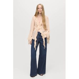 Mango - Low Waist Wide Leg Jeans - Donkerblauw Denim