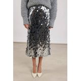 NUKUS midi rok met pailletten zilver