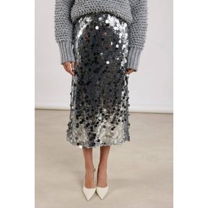 NUKUS midi rok met pailletten zilver