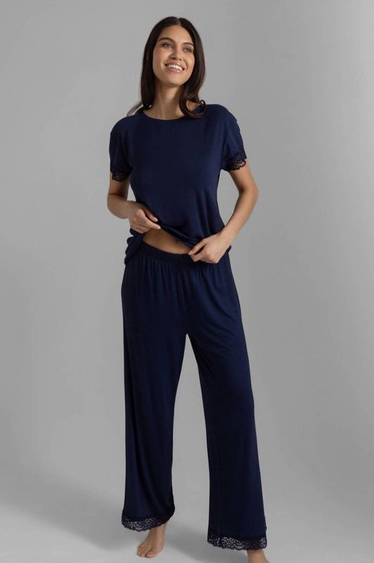 Dorina Curve pyjamabroek Aurora donkerblauw