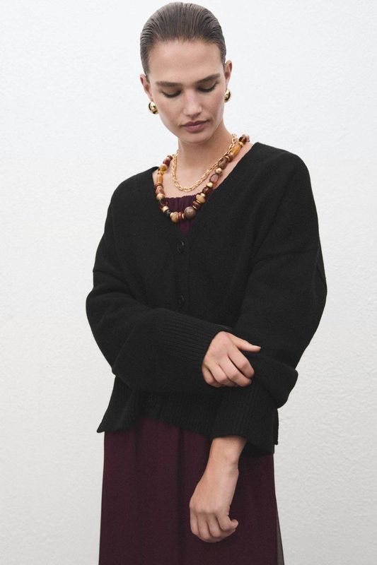 MANGO - Gebreid vest - Zwart - Roger