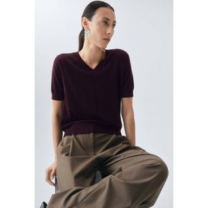 Mango gebreide trui met wol donkerrood