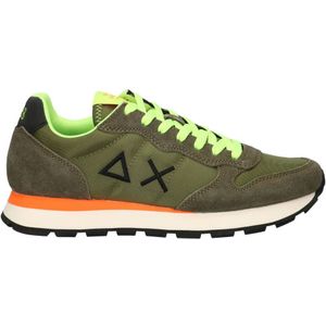 SUN68 Tom Fluo suède sneakers olijfgroen